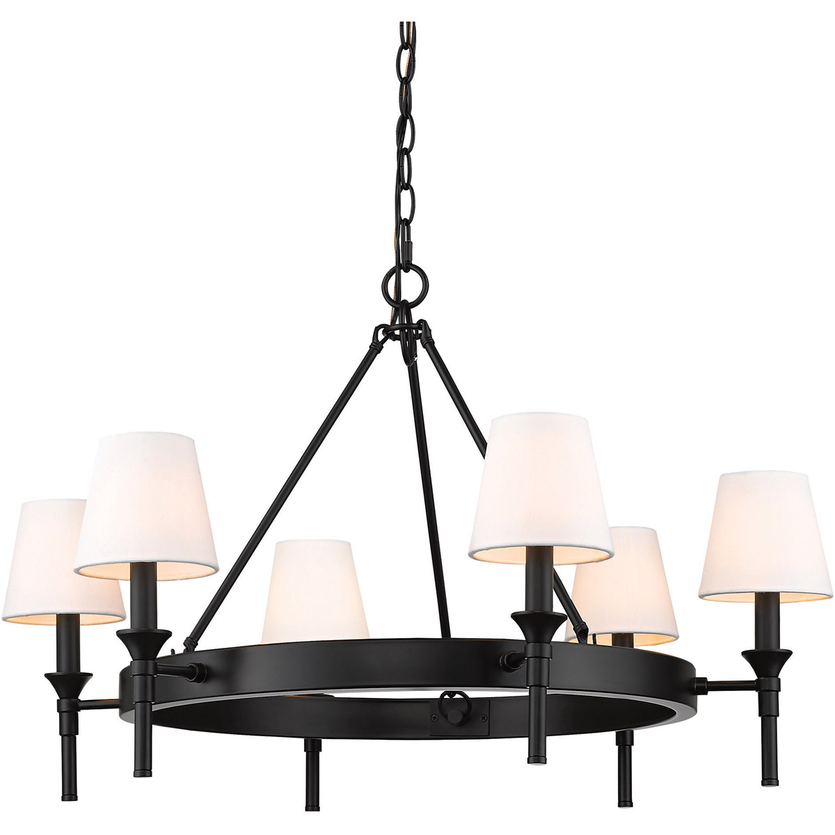 Black chandelier white shades store